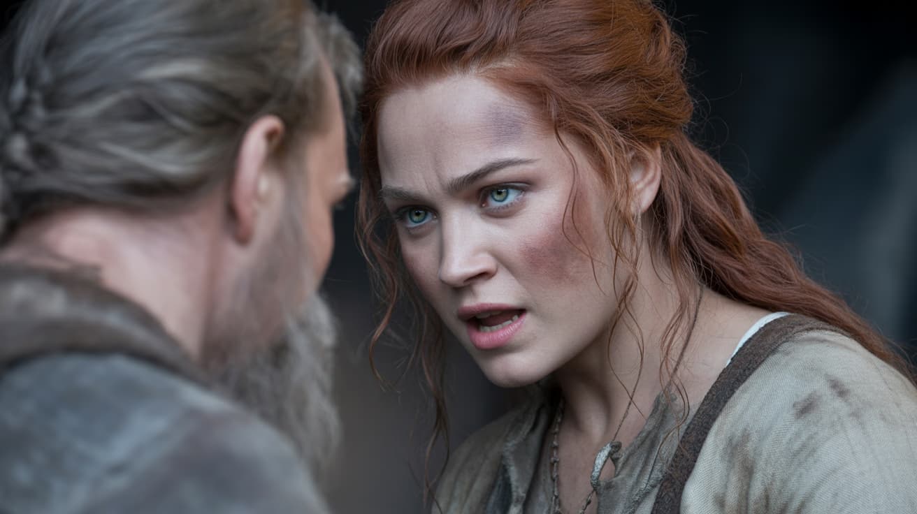 Freydis telling Thorvard the lie that would condemn thirty people to death